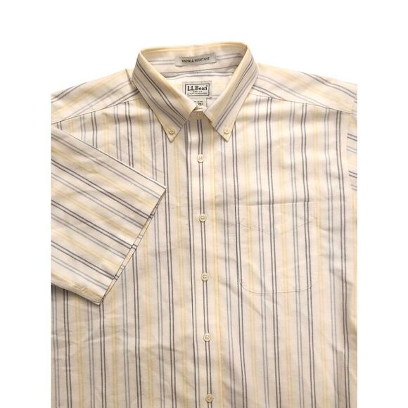 L.L. Bean Other - L.L.Bean Button up Men's 15.5 TALL (Med) striped short sleeve pocket cotton